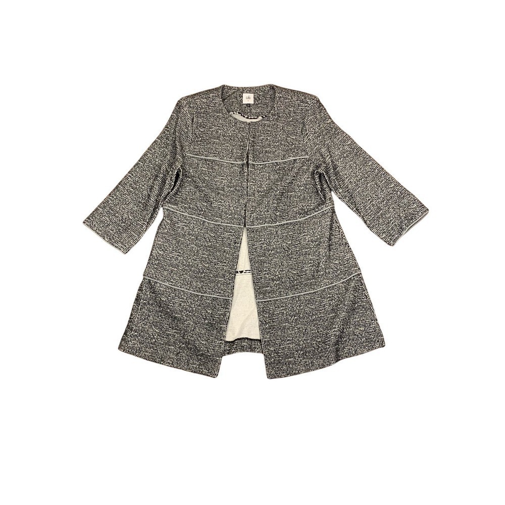 Cabi Black White Open Front Longline Blazer Size M Office SALE